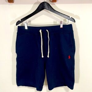 Ralph Lauren Navy Blue Fleece Drawstring Shorts Men's Medium
